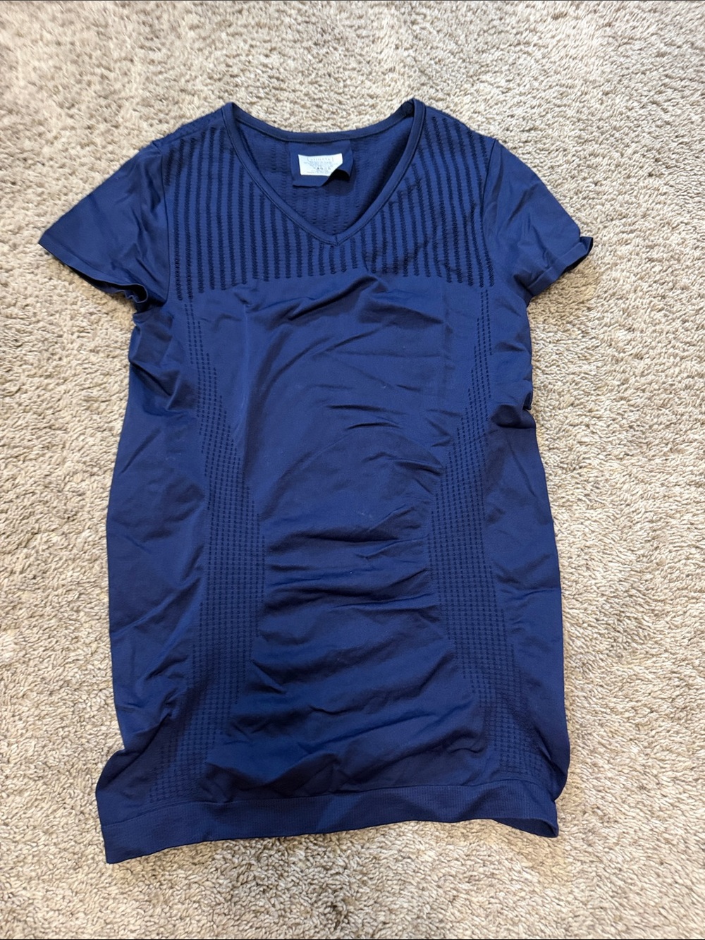 Athleta Deep Navy Short Sleeve V-Neck Tee